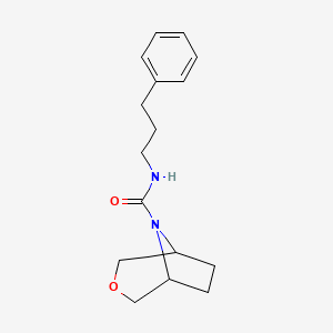 molecular formula C16H22N2O2 B2761511 (1R,5S)-N-(3-phenylpropyl)-3-oxa-8-azabicyclo[3.2.1]octane-8-carboxamide CAS No. 1421531-02-3