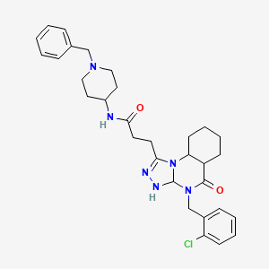 molecular formula C31H31ClN6O2 B2761514 N-(1-benzylpiperidin-4-yl)-3-{4-[(2-chlorophenyl)methyl]-5-oxo-4H,5H-[1,2,4]triazolo[4,3-a]quinazolin-1-yl}propanamide CAS No. 2320930-01-4