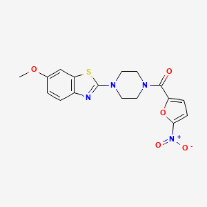 [4-(6-Methoxy-1,3-benzothiazol-2-yl)piperazin-1-yl]-(5-nitrofuran-2-yl)methanone