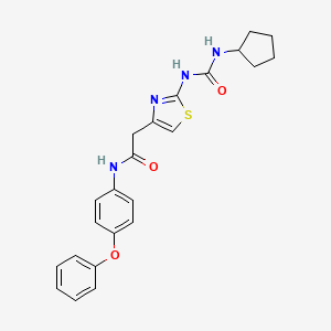 molecular formula C23H24N4O3S B2761517 2-(2-(3-环戊基脲基)噻唑-4-基)-N-(4-苯氧基苯基)乙酰胺 CAS No. 921508-29-4