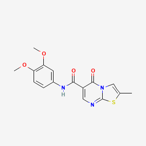 molecular formula C16H15N3O4S B2761519 N-(3,4-dimethoxyphenyl)-2-methyl-5-oxo-5H-thiazolo[3,2-a]pyrimidine-6-carboxamide CAS No. 896340-56-0