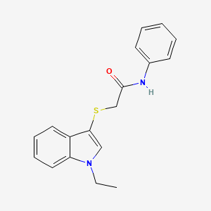 molecular formula C18H18N2OS B2761537 2-(1-ethylindol-3-yl)sulfanyl-N-phenylacetamide CAS No. 450349-87-8