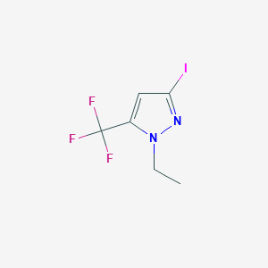 molecular formula C6H6F3IN2 B2761539 1-ethyl-3-iodo-5-(trifluoromethyl)-1H-pyrazole CAS No. 111454-60-5