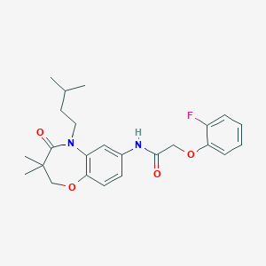 2-(2-fluorophenoxy)-N-(5-isopentyl-3,3-dimethyl-4-oxo-2,3,4,5-tetrahydrobenzo[b][1,4]oxazepin-7-yl)acetamide