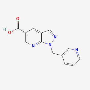 molecular formula C13H10N4O2 B2761541 1-(pyridin-3-ylmethyl)-1H-pyrazolo[3,4-b]pyridine-5-carboxylic acid CAS No. 926205-67-6