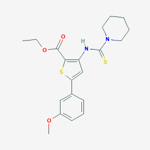 Ethyl 5-(3-methoxyphenyl)-3-[(1-piperidinylcarbothioyl)amino]-2-thiophenecarboxylate