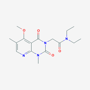 molecular formula C16H22N4O4 B2761559 N,N-二乙基-2-(5-甲氧基-1,6-二甲基-2,4-二氧代-1,2-二氢吡啶[2,3-d]嘧啶-3(4H)-基)乙酰胺 CAS No. 941946-47-0