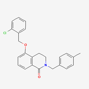 molecular formula C24H22ClNO2 B2761560 5-((2-chlorobenzyl)oxy)-2-(4-methylbenzyl)-3,4-dihydroisoquinolin-1(2H)-one CAS No. 850906-15-9
