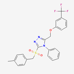 molecular formula C24H20F3N3O3S B2761566 4-methylbenzyl 4-phenyl-5-{[3-(trifluoromethyl)phenoxy]methyl}-4H-1,2,4-triazol-3-yl sulfone CAS No. 383145-88-8