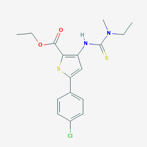 molecular formula C17H19ClN2O2S2 B276157 Ethyl 5-(4-chlorophenyl)-3-({[ethyl(methyl)amino]carbothioyl}amino)-2-thiophenecarboxylate 