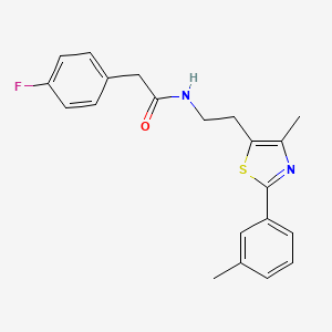 molecular formula C21H21FN2OS B2761576 2-(4-fluorophenyl)-N-(2-(4-methyl-2-(m-tolyl)thiazol-5-yl)ethyl)acetamide CAS No. 893996-58-2