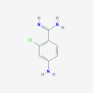 molecular formula C7H8ClN3 B2761577 Benzenecarboximidamide, 4-amino-2-chloro- CAS No. 380241-52-1