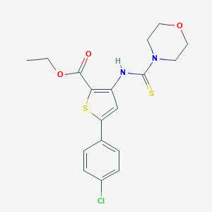 molecular formula C18H19ClN2O3S2 B276158 Ethyl 5-(4-chlorophenyl)-3-[(4-morpholinylcarbothioyl)amino]-2-thiophenecarboxylate 