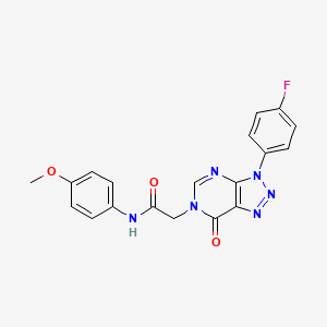 molecular formula C19H15FN6O3 B2761583 2-(3-(4-fluorophenyl)-7-oxo-3H-[1,2,3]triazolo[4,5-d]pyrimidin-6(7H)-yl)-N-(4-methoxyphenyl)acetamide CAS No. 847384-32-1