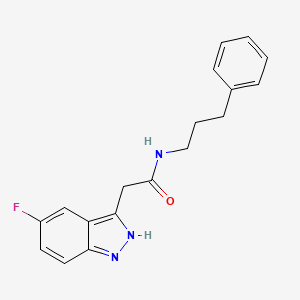 molecular formula C18H18FN3O B2761590 2-(5-fluoro-1H-indazol-3-yl)-N-(3-phenylpropyl)acetamide CAS No. 1421491-53-3