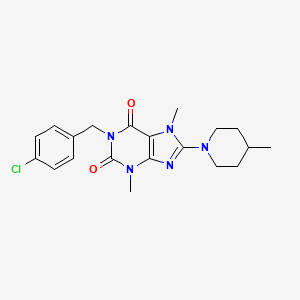 1-(4-chlorobenzyl)-3,7-dimethyl-8-(4-methylpiperidin-1-yl)-1H-purine-2,6(3H,7H)-dione