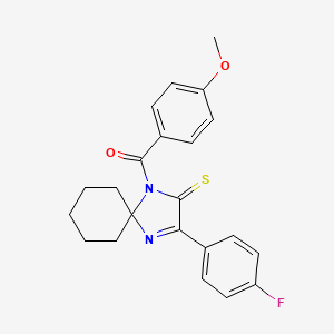 3-(4-Fluorophenyl)-1-(4-methoxybenzoyl)-1,4-diazaspiro[4.5]dec-3-ene-2-thione