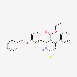 molecular formula C26H24N2O3S B2761597 乙酸-6-苯基-4-(3-苯基甲氧基苯基)-2-硫代-3,4-二氢-1H-嘧啶-5-羧酸乙酯 CAS No. 681257-91-0