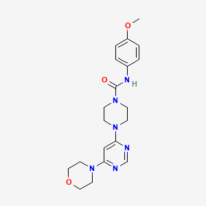molecular formula C20H26N6O3 B2761611 N-(4-甲氧基苯基)-4-(6-吗啉基嘧啶-4-基)哌嗪-1-基甲酸酰胺 CAS No. 1203001-72-2