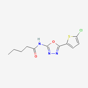 N-(5-(5-chlorothiophen-2-yl)-1,3,4-oxadiazol-2-yl)pentanamide
