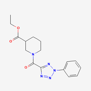 molecular formula C16H19N5O3 B2761615 乙酸-1-(2-苯基-2H-四唑-5-羧酰基)哌啶-3-羧酸乙酯 CAS No. 1396580-37-2