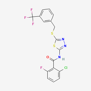 2-chloro-6-fluoro-N-(5-((3-(trifluoromethyl)benzyl)thio)-1,3,4-thiadiazol-2-yl)benzamide