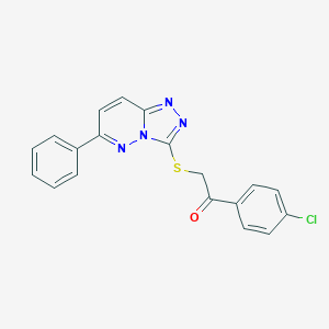 molecular formula C19H13ClN4OS B276163 1-(4-Chlorophenyl)-2-((6-phenyl-[1,2,4]triazolo[4,3-b]pyridazin-3-yl)thio)ethanone 
