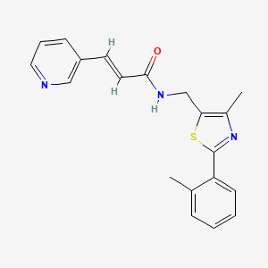 (E)-N-((4-methyl-2-(o-tolyl)thiazol-5-yl)methyl)-3-(pyridin-3-yl)acrylamide