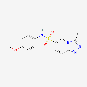 molecular formula C14H14N4O3S B2761641 N-(4-methoxyphenyl)-3-methyl[1,2,4]triazolo[4,3-a]pyridine-6-sulfonamide CAS No. 1251594-39-4