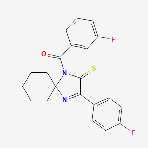 molecular formula C21H18F2N2OS B2761644 1-(3-Fluorobenzoyl)-3-(4-fluorophenyl)-1,4-diazaspiro[4.5]dec-3-ene-2-thione CAS No. 1223994-59-9