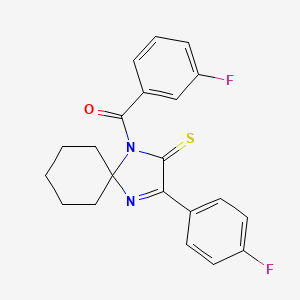 molecular formula C21H18F2N2OS B2761644 1-(3-氟苯甲酰)-3-(4-氟苯基)-1,4-二氮杂螺[4.5]癸-3-烯-2-硫酮 CAS No. 1223994-59-9