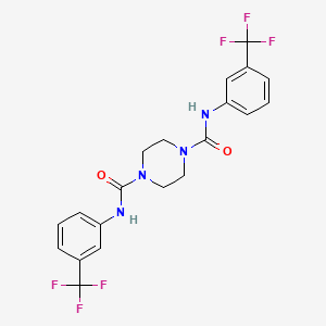 molecular formula C20H18F6N4O2 B2761647 N1,N4-bis[3-(trifluoromethyl)phenyl]piperazine-1,4-dicarboxamide CAS No. 710329-29-6