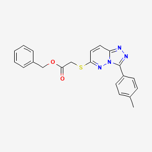 molecular formula C21H18N4O2S B2761655 Benzyl 2-((3-(p-tolyl)-[1,2,4]triazolo[4,3-b]pyridazin-6-yl)thio)acetate CAS No. 852376-03-5