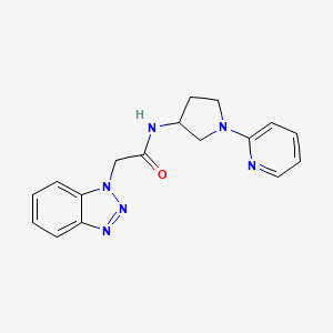 molecular formula C17H18N6O B2761660 2-(1H-苯并[d][1,2,3]三唑-1-基)-N-(1-(吡啶-2-基)吡咯烷-3-基)乙酰胺 CAS No. 1788783-55-0