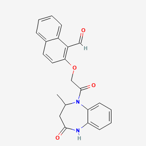 molecular formula C23H20N2O4 B2761662 2-[2-(4-Methyl-2-oxo-3,4-dihydro-1H-1,5-benzodiazepin-5-yl)-2-oxoethoxy]naphthalene-1-carbaldehyde CAS No. 1276592-53-0