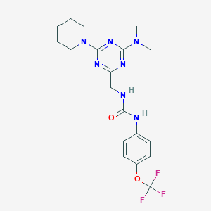 molecular formula C19H24F3N7O2 B2761663 1-((4-(二甲基氨基)-6-(哌啶-1-基)-1,3,5-三嗪-2-基)甲基)-3-(4-(三氟甲氧基)苯基)脲 CAS No. 2034209-70-4