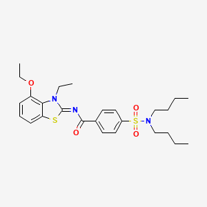 molecular formula C26H35N3O4S2 B2761669 4-(dibutylsulfamoyl)-N-(4-ethoxy-3-ethyl-1,3-benzothiazol-2-ylidene)benzamide CAS No. 533868-75-6