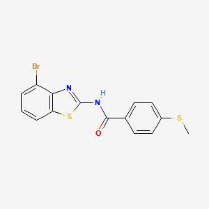 molecular formula C15H11BrN2OS2 B2761674 N-(4-溴苯并[d]噻唑-2-基)-4-(甲硫基)苯甲酰胺 CAS No. 896359-66-3