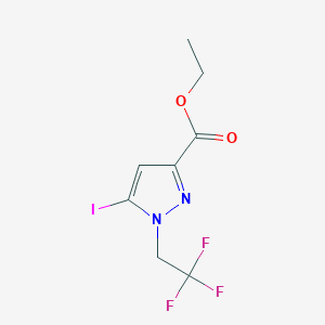 molecular formula C8H8F3IN2O2 B2761679 Ethyl 5-iodo-1-(2,2,2-trifluoroethyl)pyrazole-3-carboxylate CAS No. 2226182-36-9