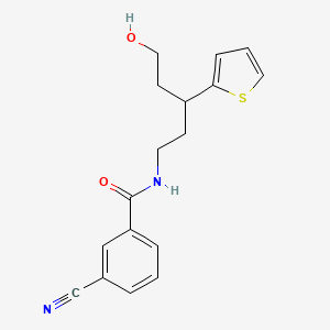 molecular formula C17H18N2O2S B2761680 3-cyano-N-(5-hydroxy-3-(thiophen-2-yl)pentyl)benzamide CAS No. 2034591-74-5