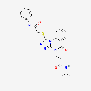 molecular formula C25H28N6O3S B2761686 N-(叔丁基)-3-(1-((2-(甲基(苯基)氨基)-2-氧代乙基)硫)-5-氧代-[1,2,4]噻唑并[4,3-a]喹唑啉-4(5H)-基)丙酰胺 CAS No. 1112434-61-3
