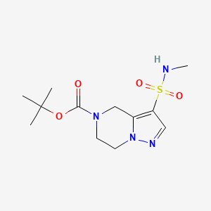 molecular formula C12H20N4O4S B2761687 Tert-butyl 3-(methylsulfamoyl)-6,7-dihydro-4H-pyrazolo[1,5-a]pyrazine-5-carboxylate CAS No. 2137761-21-6