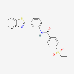 molecular formula C22H18N2O3S2 B2761688 N-(3-(benzo[d]thiazol-2-yl)phenyl)-4-(ethylsulfonyl)benzamide CAS No. 941936-82-9