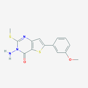 molecular formula C14H13N3O2S2 B276170 3-amino-6-(3-methoxyphenyl)-2-(methylsulfanyl)thieno[3,2-d]pyrimidin-4(3H)-one 