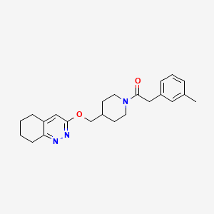 molecular formula C23H29N3O2 B2761701 1-(4-(((5,6,7,8-Tetrahydrocinnolin-3-yl)oxy)methyl)piperidin-1-yl)-2-(m-tolyl)ethan-1-one CAS No. 2320851-85-0