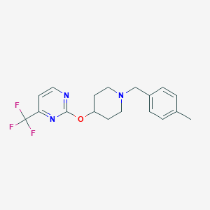 molecular formula C18H20F3N3O B2761702 2-[1-[(4-Methylphenyl)methyl]piperidin-4-yl]oxy-4-(trifluoromethyl)pyrimidine CAS No. 2380169-49-1