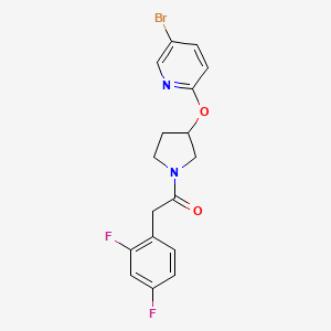 molecular formula C17H15BrF2N2O2 B2761712 1-(3-((5-溴吡啶-2-基氧基)吡咯烷-1-基)-2-(2,4-二氟苯基)乙酮 CAS No. 1903631-27-5