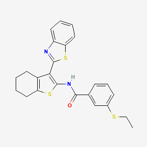 N-(3-(benzo[d]thiazol-2-yl)-4,5,6,7-tetrahydrobenzo[b]thiophen-2-yl)-3-(ethylthio)benzamide
