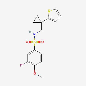 3-fluoro-4-methoxy-N-((1-(thiophen-2-yl)cyclopropyl)methyl)benzenesulfonamide