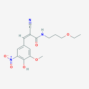 (Z)-2-Cyano-N-(3-ethoxypropyl)-3-(4-hydroxy-3-methoxy-5-nitrophenyl)prop-2-enamide